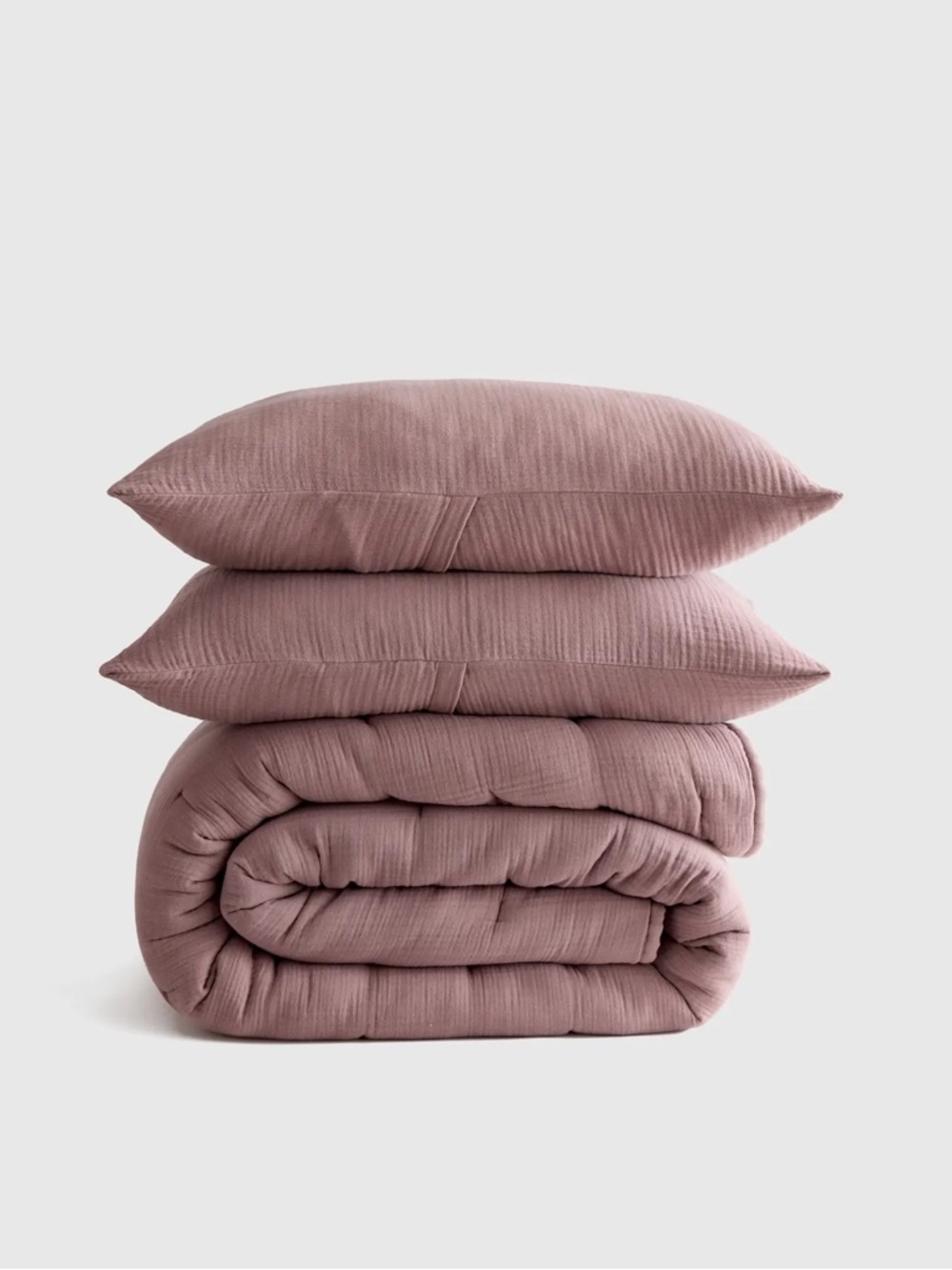 NWT QUINCE Organic Airy Gauze Dream Quilt Set Full/Queen Fig 7473